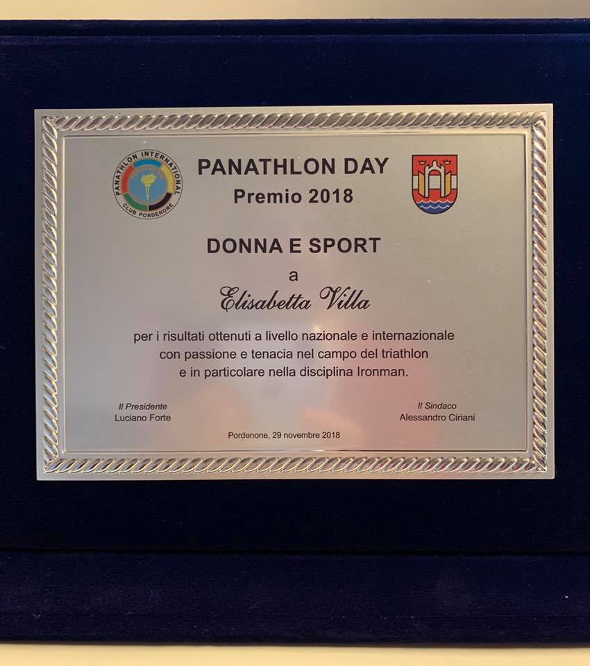 IL PANATHLON CLUB E IL COMUNE DI PORDENONE PREMIANO ELISABETTA VILLA