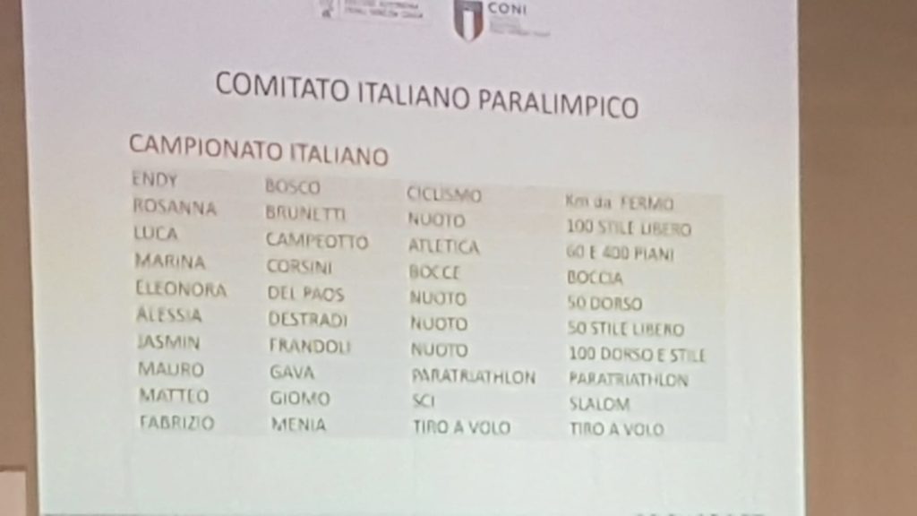 LA REGIONE FVG E IL CONI PREMIANO MAURO GAVA PER I SUOI RISULTATI NEL PARATRIATHLON OTTENUTI NEL CORSO DEL 2018