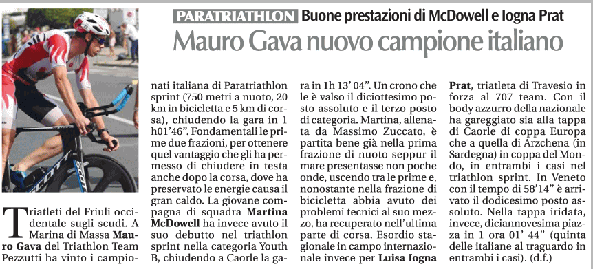 Il Popolo_12 giugno 2022: Mauro Gava nuovo campione italiano