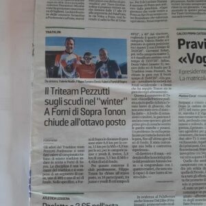 Messaggero Veneto_01-02-2024  C.I.  Winter Triathlon _Tonon 4°di  categoria.  Bene anche Nadin, Solari e Valeri