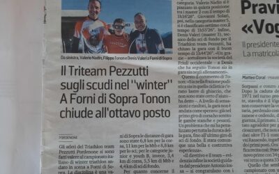 Messaggero Veneto_01-02-2024  C.I.  Winter Triathlon _Tonon 4°di  categoria.  Bene anche Nadin, Solari e Valeri